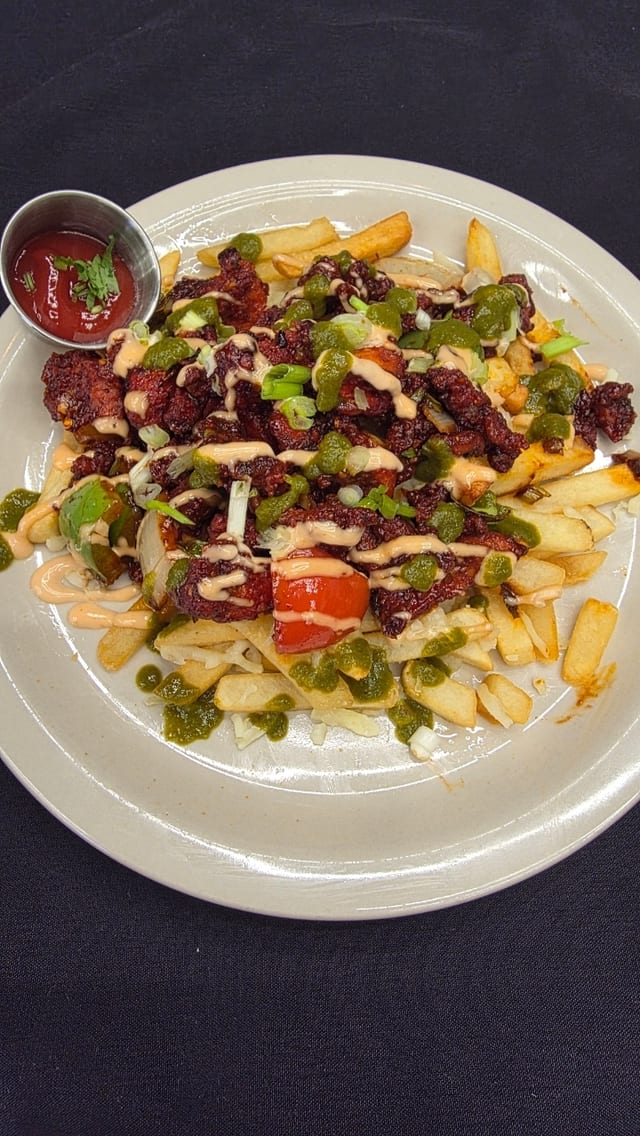 Chicken 65 loaded Fries.