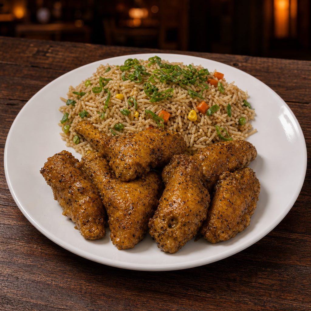 Fried Wings 6pcs & Fried Rice.