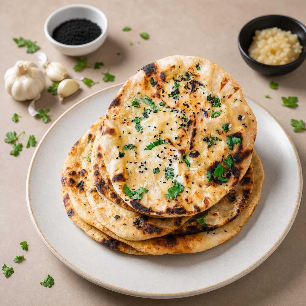 Garlic Tandoori Roti (V).