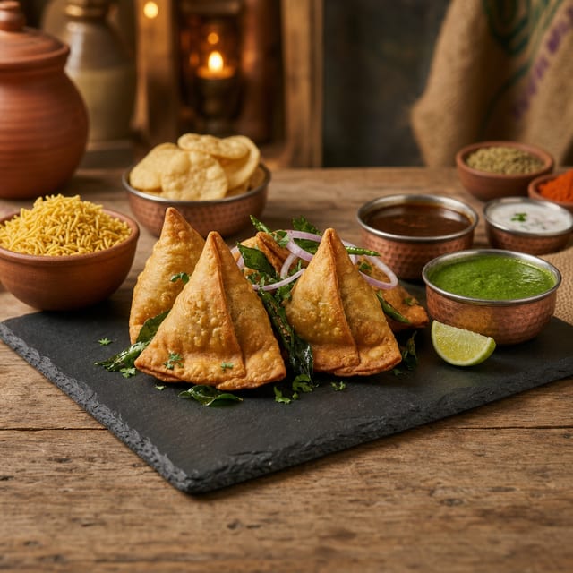 Chicken Samosa (V).