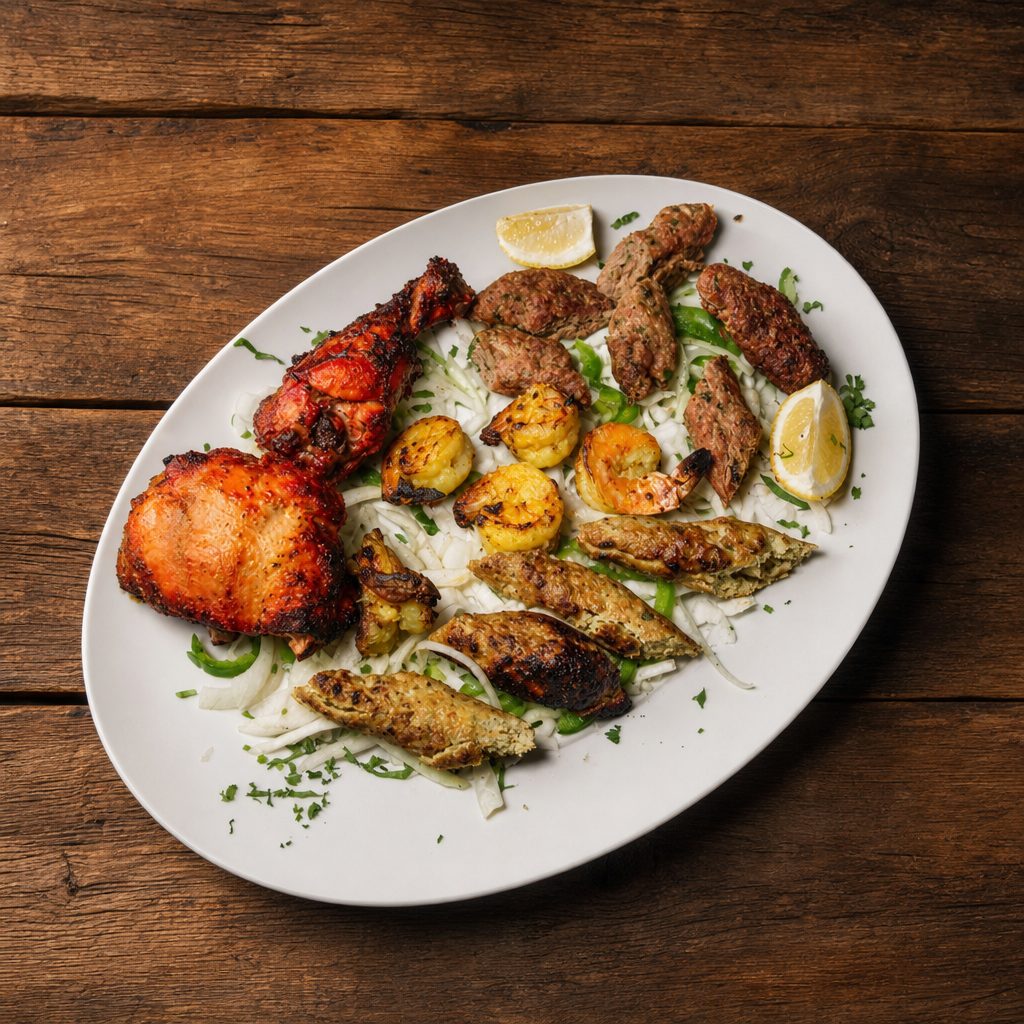 Tandoori Mix Grill Kabab Platter.