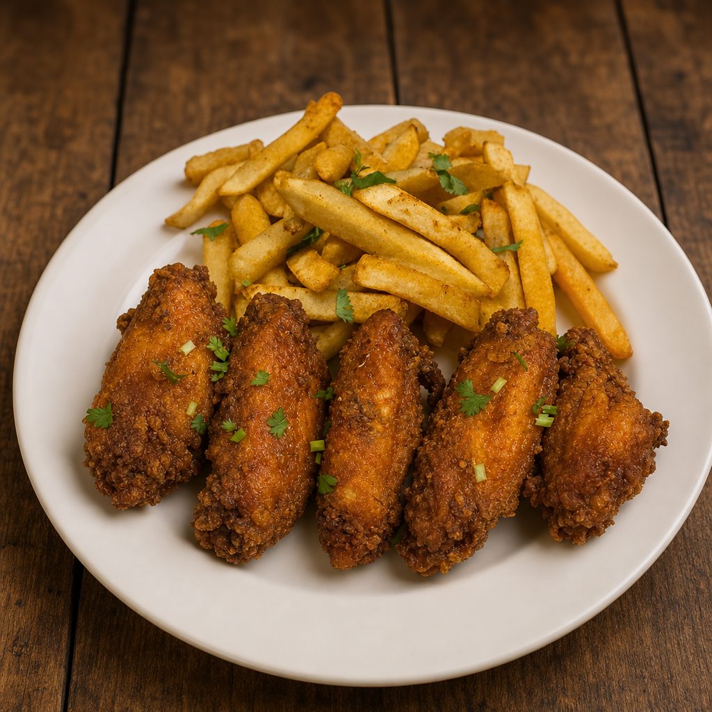 Fried Wings 6pcs & Fries.
